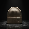 VELMORI Luxe Crest Beanie in beige